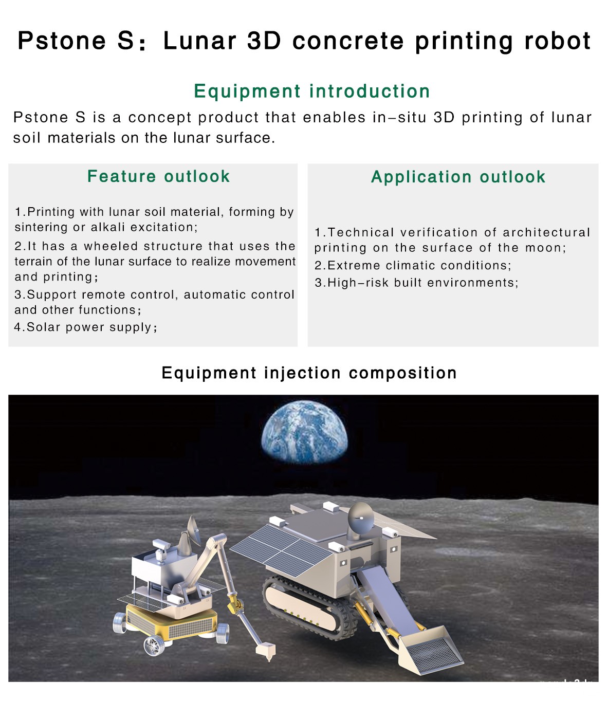 3D concrete printing robots, equipment and low-carbon materials