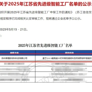 A Single Facility Producing Ten Thousand 3D Printed Parts Daily: PollyPolymer Named to Jiangsu’s 2025 List of Advanced Smart Factories